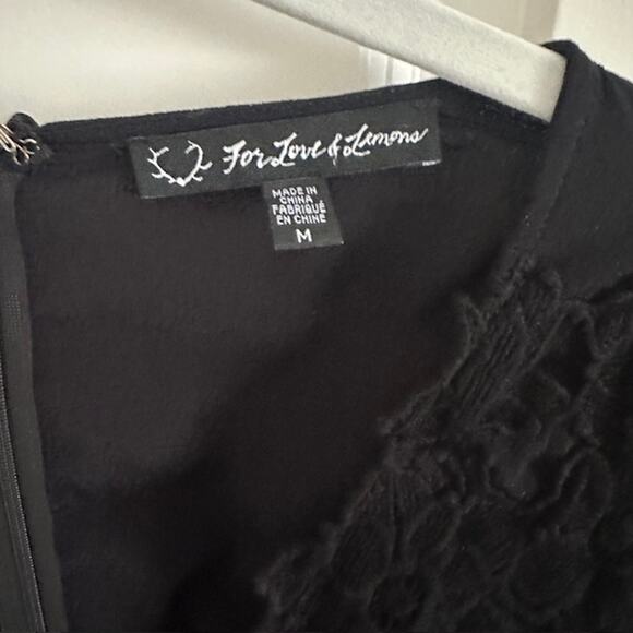 For Love & Lemons Lilou Lace Floral Romper Size: Medium Color: Black - Picture 8 of 11